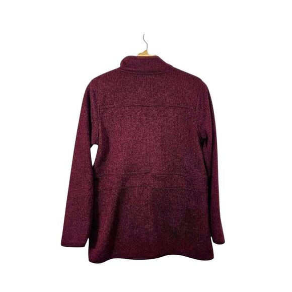 Womens Eddie Bauer Maroon Button Up Sweater Jacket S M - Picture 6 of 6